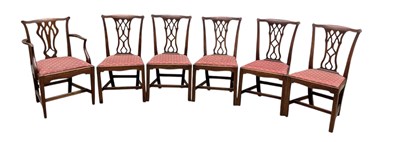 Lot 79 - A set of six 19th century oak dining chairs,...