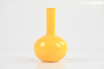 Lot 1610 - A Chinese yellow glazed bottle vase, with...