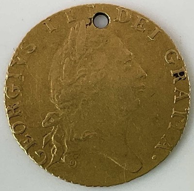 Lot 1152 - A George III half guinea, 1793, drilled.