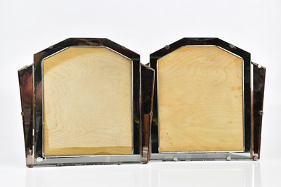 Lot 143 - A pair of Art Deco peach and clear glass...