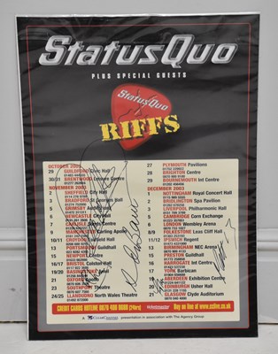 Lot 312 - STATUS QUO; an autographed original poster for...