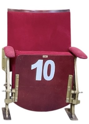 Lot 29A - A 1950s cast iron red velvet upholstered...