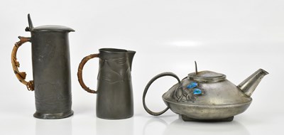 Lot 139 - ARCHIBALD KNOX FOR ENGLISH PEWTER; an Arts &...