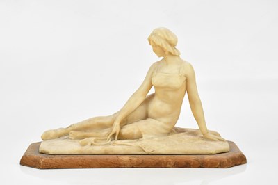 Lot 85 - An Art Nouveau carved alabaster sculpture of a...