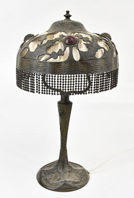 Lot 89 - GEORGES LELEU; An Arts & Crafts bronze table...
