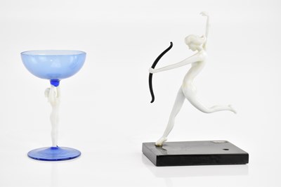Lot 301 - ISTVAN KOMAROMY; an Art Deco opaque glass...