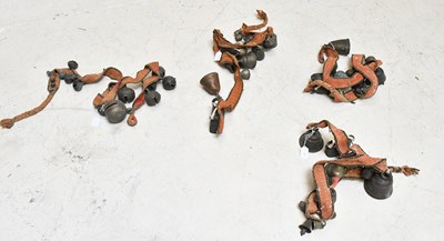 Lot 1719 - Four sets of Burmese/Indian bells, joined by...