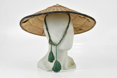 Lot 1732 - A vintage Oriental conical hat, diameter 43cm.