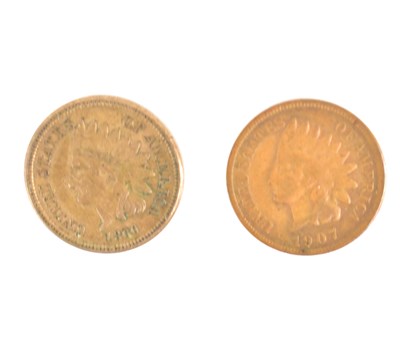 Lot 967 - A collection of ten Indian head cents, to...