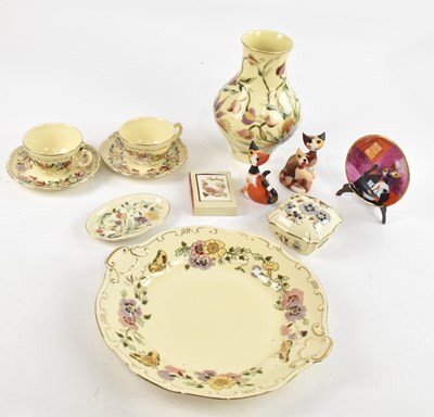 Lot 1676 - ZSOLNAY; a collection of mixed ceramics...