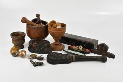 Lot 1356 - A collection of Victorian and later treen,...