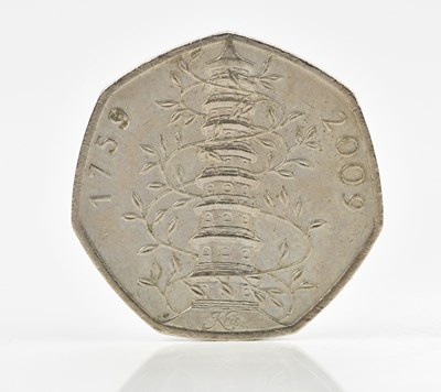 Lot 2502 - A Kew Gardens fifty pence coin, 2009.