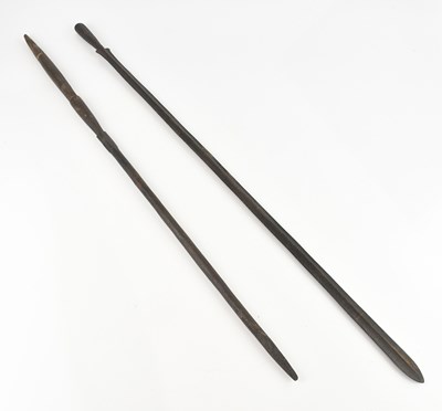 Lot 1530 - A Masai iron lion spear, length 180cm.