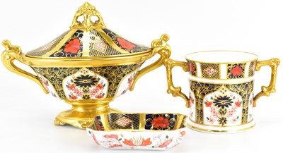 Lot 400 - ROYAL CROWN DERBY; three pieces of 1128...