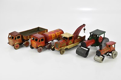 Lot 2010 - Four British made tinplate toys, to include a...