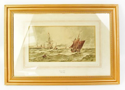 Lot 196 - T B HARDY; watercolour, 'Entering Calais',...