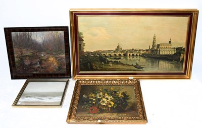 Lot 1420 - M. CAUCITUIS; oil on canvas, still life