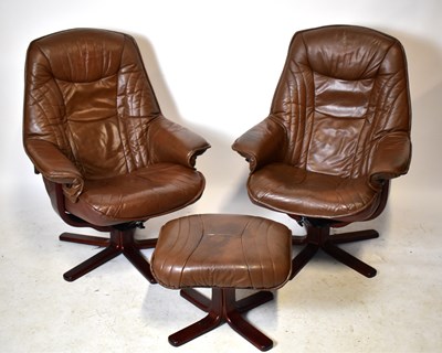 Lot 1716 - KARL ANDERSSON; a pair of Swedish swivel chairs
