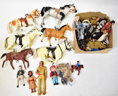 Lot 638 - THE LONE RANGER; plastic figures and horses,...