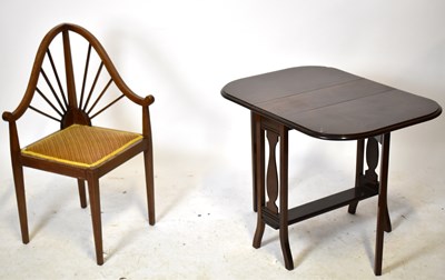 Lot 1640 - An Edwardian satinwood inlaid mahogany corner chair