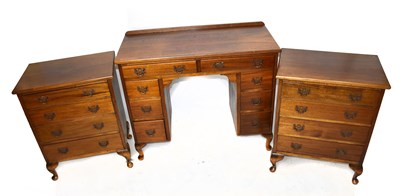 Lot 1641 - An 1950s mahogany knee-hole desk