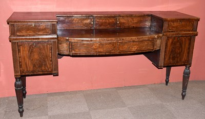 Lot 2715 - A Regency mahogany bowfront serving table, the...