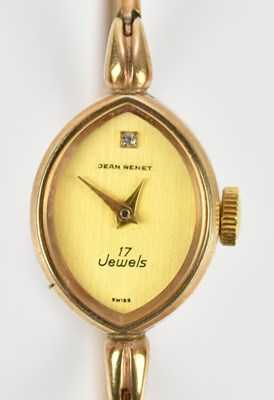 Lot 519 - JEAN RENET; a lady's 9ct gold cased wristwatch...