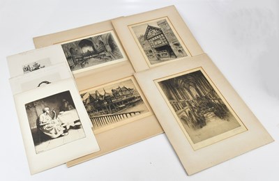 Lot 2582 - A collection of etchings including a W Strang '...