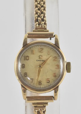Lot 1713 - OMEGA; a lady's 9ct gold wristwatch, the...