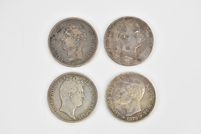 Lot 2513 - A group of four coins comprising an 1812 five...