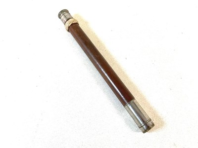 Lot 233 - HMS HOOD; a simple single draw leather bodied...