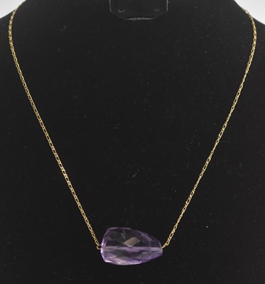 Lot 1394 - An 18ct yellow gold fine link necklace, length...