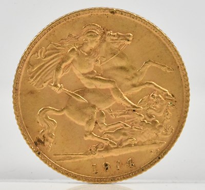 Lot 2490 - A George V half sovereign, 1914.