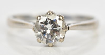 Lot 2263 - A white metal diamond set solitaire dress ring,...