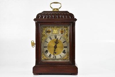 Lot 384 - A German stained mahogany chiming bracket...