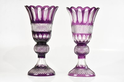 Lot 1770 - A pair of large and impressive amethyst...