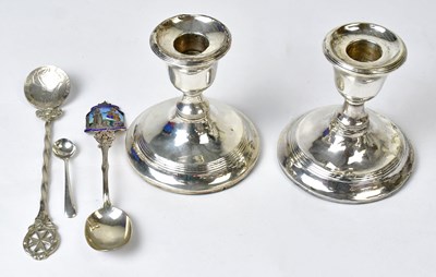 Lot 708 - A pair of hallmarked silver loaded...