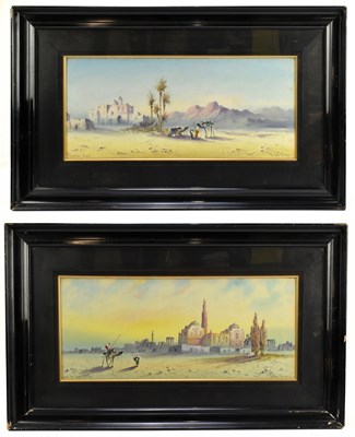 Lot 1432 - UNATTRIBUTED; a pair of watercolours, Algerian Ruins and another North African scene