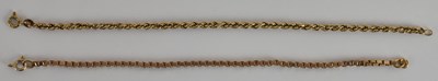 Lot 1515 - A 9ct yellow gold square link bracelet, length...