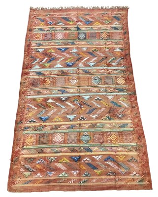 Lot 52 - A large vintage Moroccan woollen kilim, with...