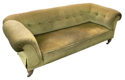 Lot 32 - A 19th century green upholstered pine and oak...