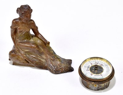 Lot 1517 - An Art Nouveau bronzed spelter figure