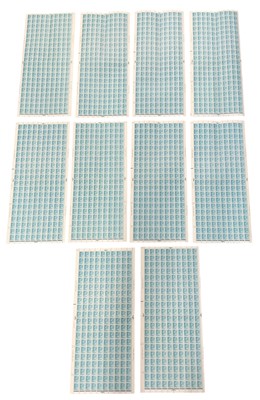 Lot 319 - Ten sheets/panes of Elizabeth II blue...