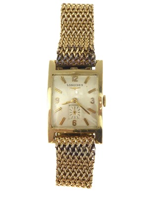 Lot 1281 - LONGINES; a gentlemen's vintage 14ct gold...