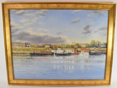 Lot 177 - TOM YOUNG (born 1973); oil on canvas, harbour...
