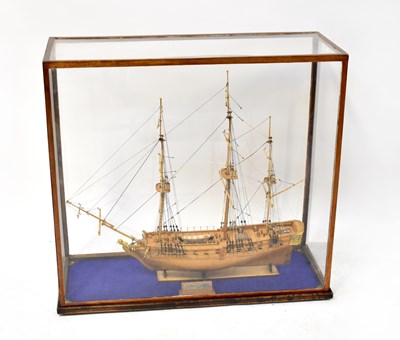 Lot 322 - A wooden model of a ship, HMS Anglesea, 5th...