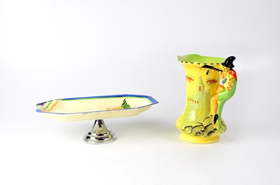 Lot 397 - CLARICE CLIFF; a rectangular comport to Art...