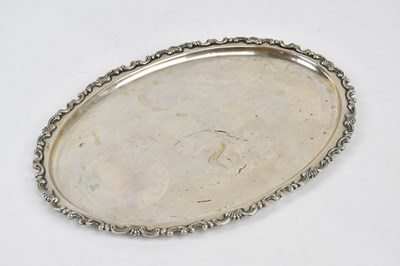 Lot 2256 - A Continental 800 grade silver tray of oval...