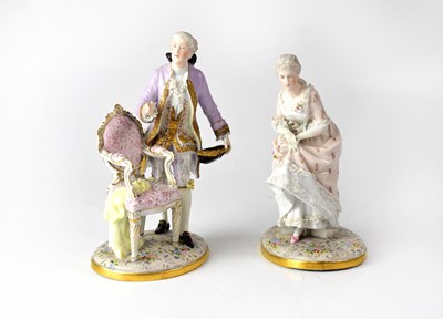 Lot 436 - SITZENDORF; a pair of late 19th/early 20th...