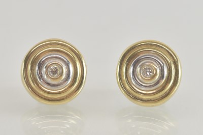 Lot 1460 - A pair of 9ct gold bullseye style stud...